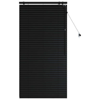 Venetian Blind Black 75 x 160 cm 35 mm Solid Paulownia Wood
