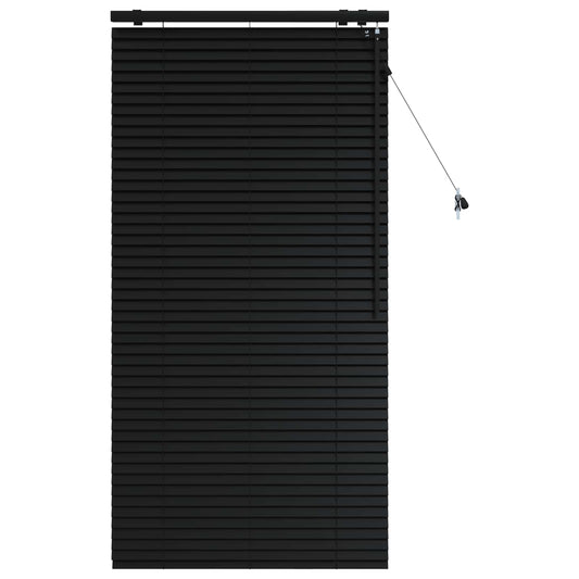 Venetian Blind Black 80 x 160 cm 35 mm Solid Paulownia Wood