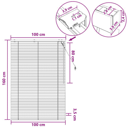 Venetian Blind Black 100 x 160 cm 35 mm Solid Paulownia Wood