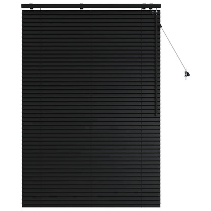 Venetian Blind Black 110 x 160 cm 35 mm Solid Paulownia Wood