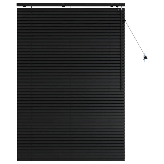Venetian Blind Black 110 x 160 cm 35 mm Solid Paulownia Wood