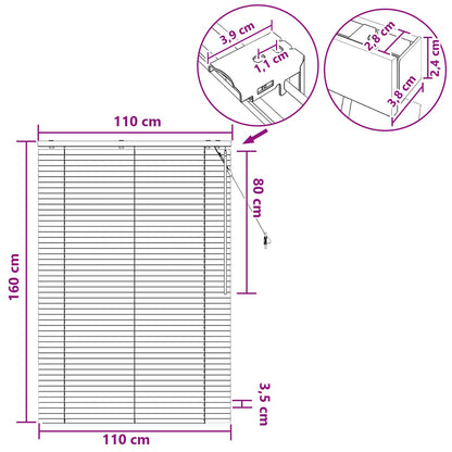 Venetian Blind Black 110 x 160 cm 35 mm Solid Paulownia Wood