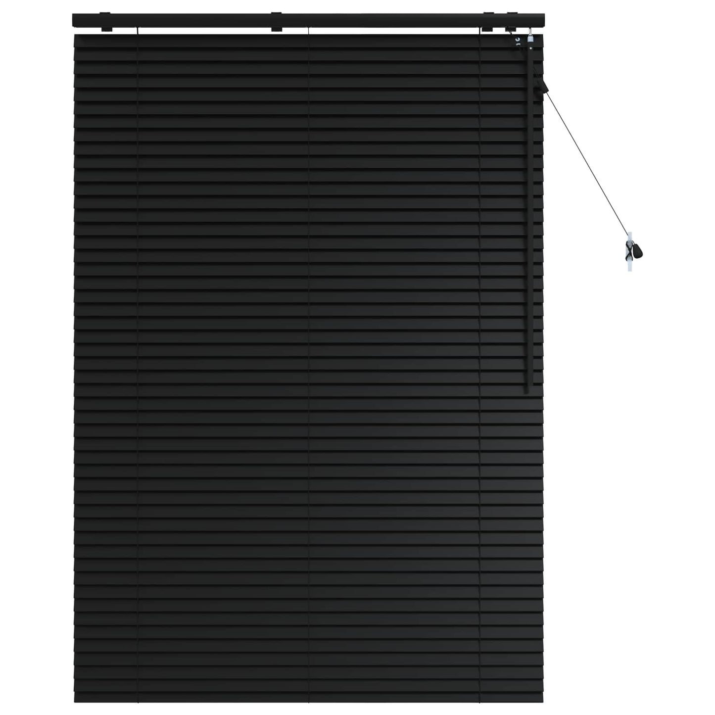 Venetian Blind Black 120 x 160 cm 35 mm Solid Paulownia Wood