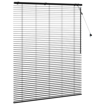 Venetian Blind Black 125 x 160 cm 35 mm Solid Paulownia Wood