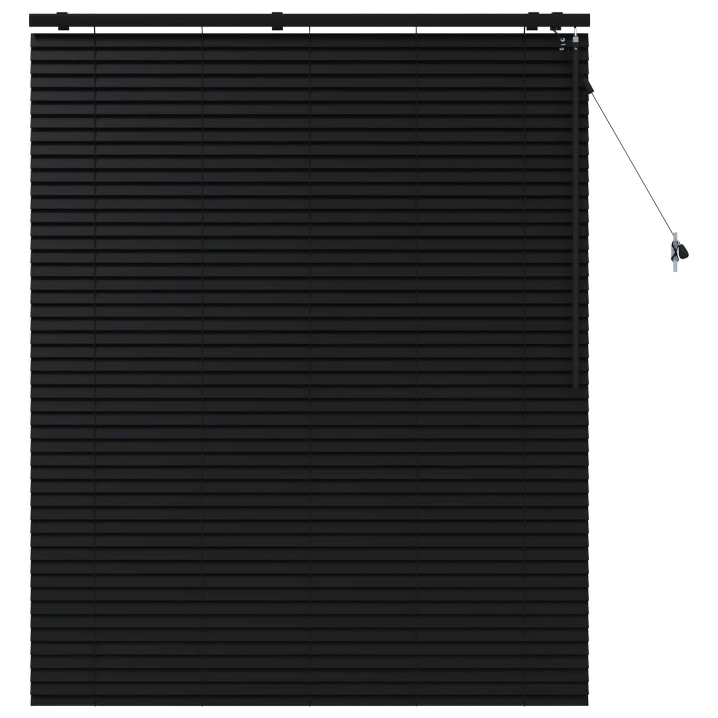 Venetian Blind Black 125 x 160 cm 35 mm Solid Paulownia Wood
