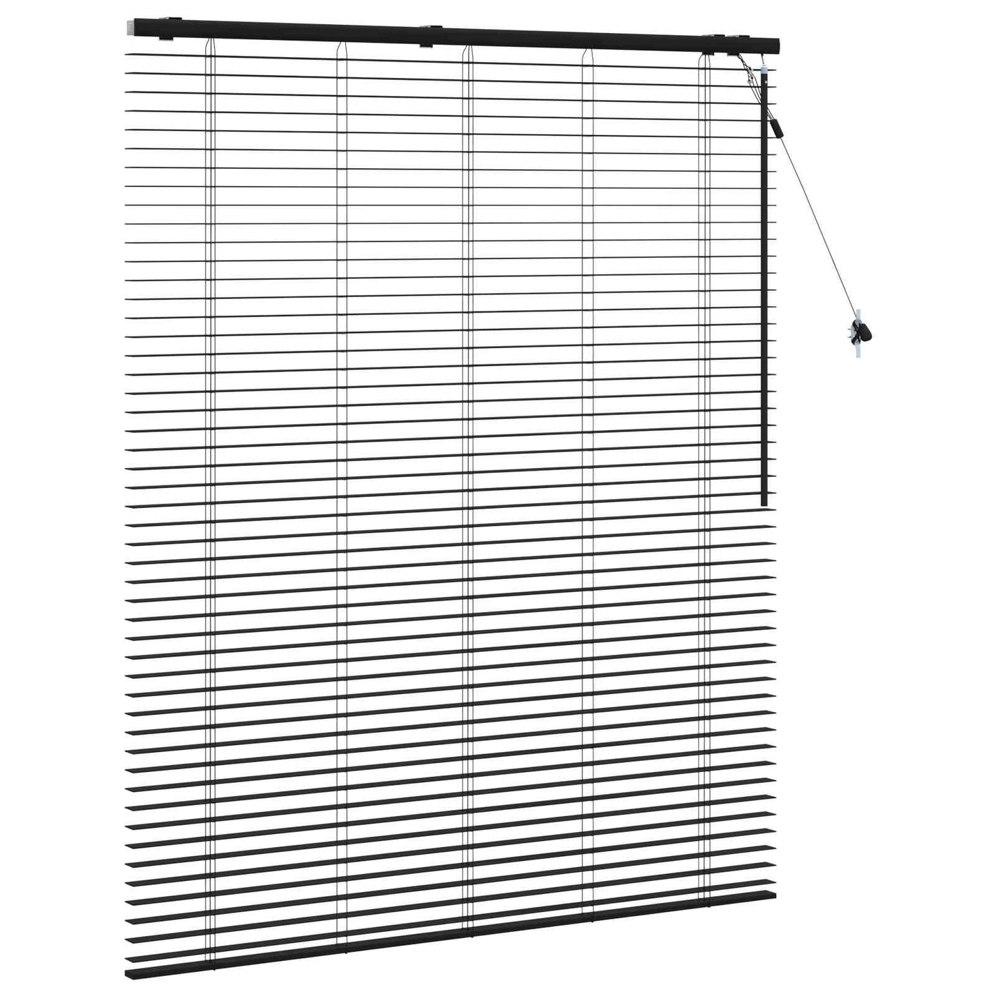 Venetian Blind Black 130 x 160 cm 35 mm Solid Paulownia Wood