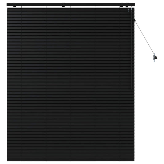 Venetian Blind Black 135 x 160 cm 35 mm Solid Paulownia Wood