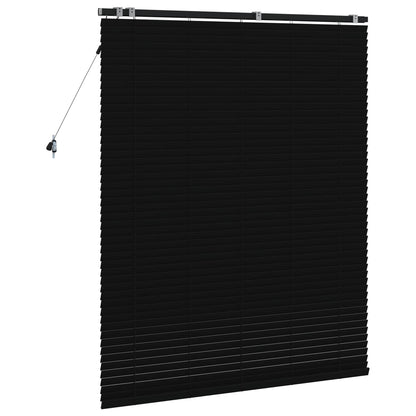 Venetian Blind Black 140 x 160 cm 35 mm Solid Paulownia Wood