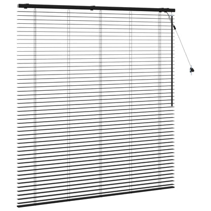 Venetian Blind Black 150 x 160 cm 35 mm Solid Paulownia Wood