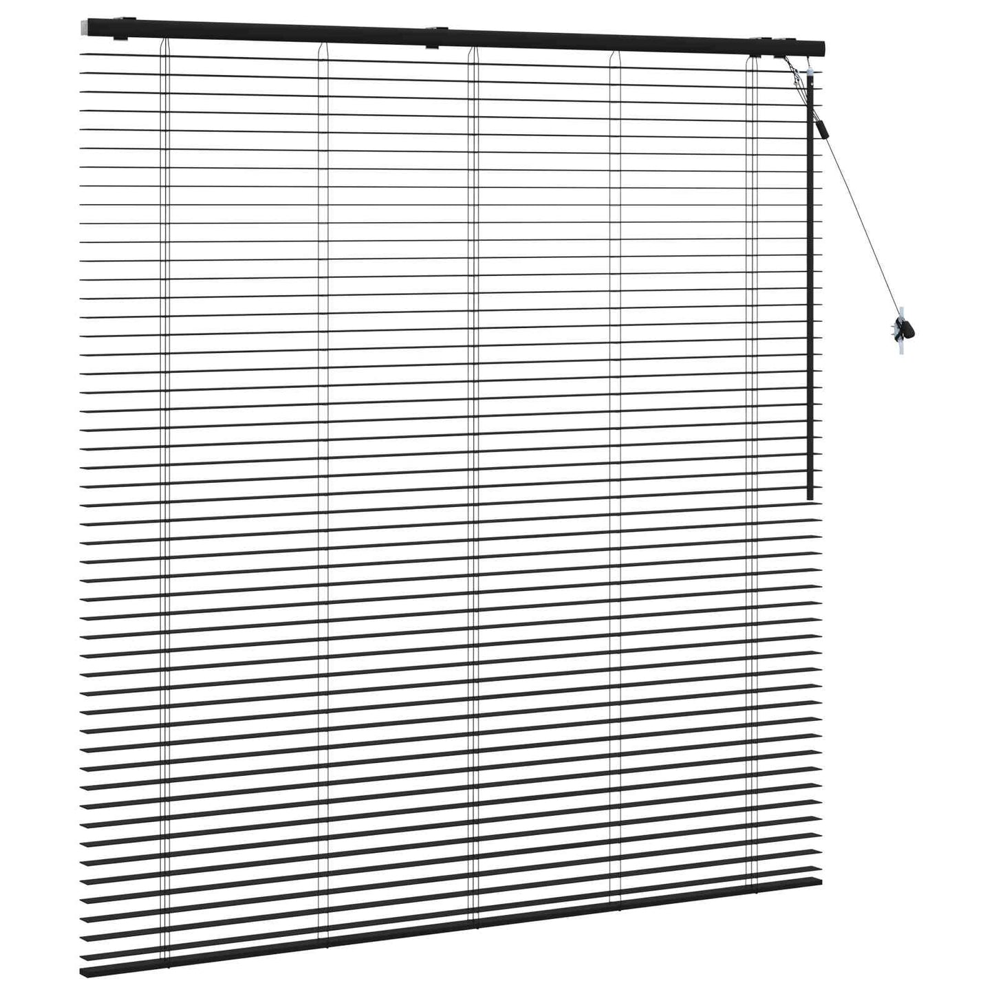 Venetian Blind Black 160 x 160 cm 35 mm Solid Paulownia Wood