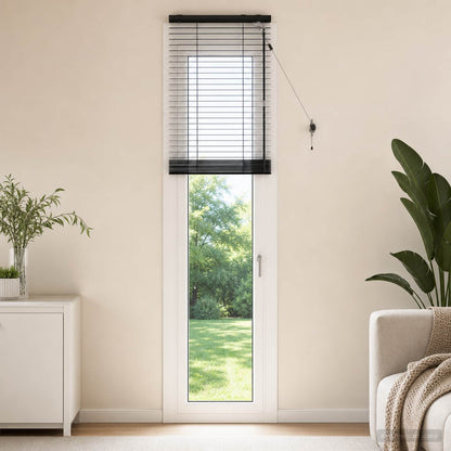 Venetian Blind Black 40 x 250 cm 35 mm Solid Paulownia Wood