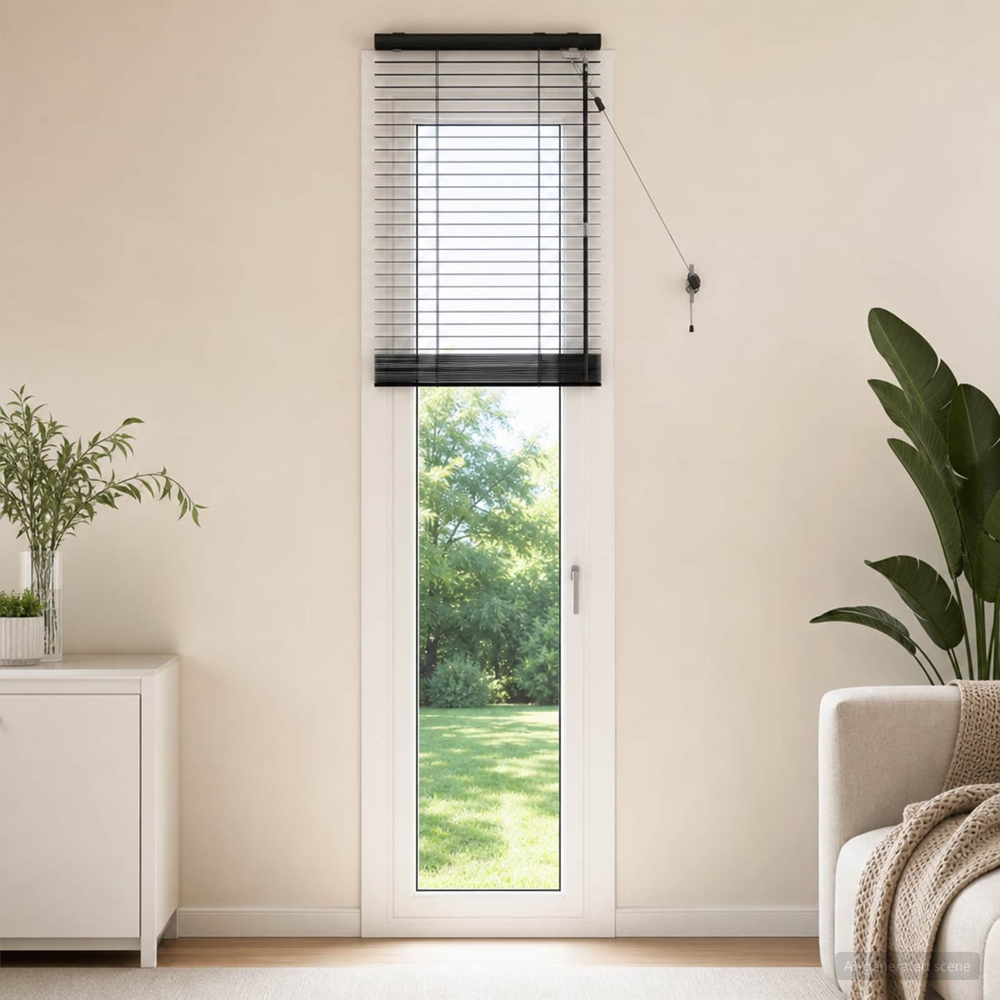 Venetian Blind Black 50 x 250 cm 35 mm Solid Paulownia Wood