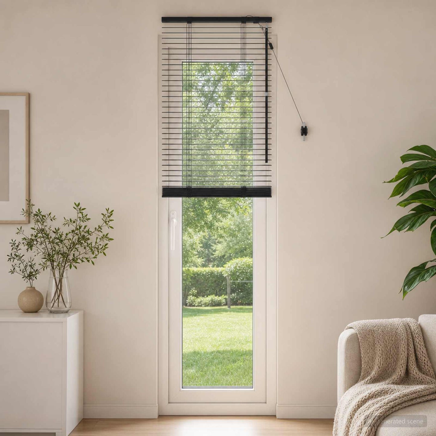 Venetian Blind Black 55 x 250 cm 35 mm Solid Paulownia Wood