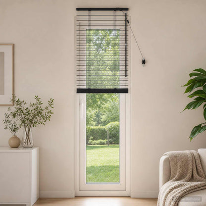 Venetian Blind Black 60 x 250 cm 35 mm Solid Paulownia Wood