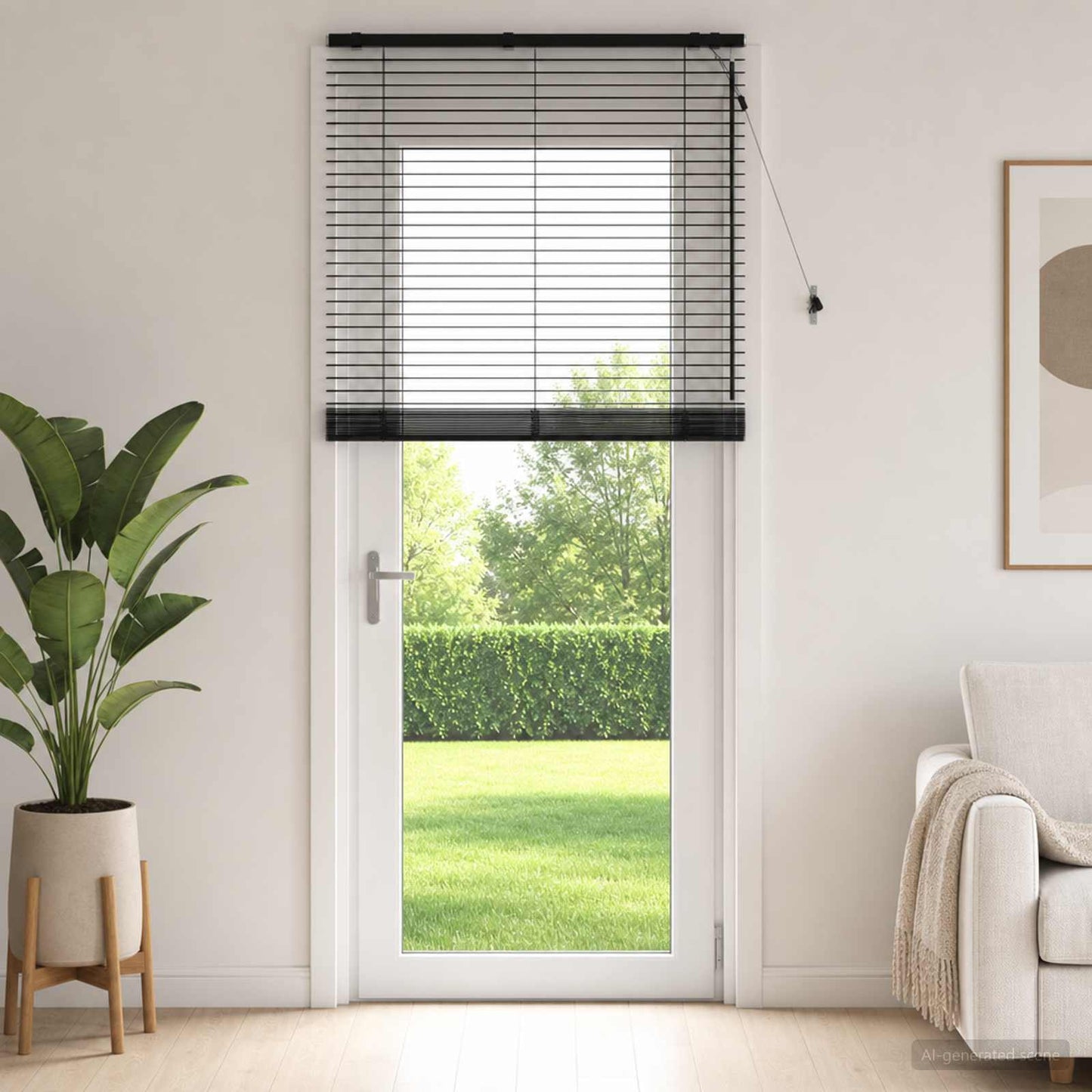 Venetian Blind Black 100 x 250 cm 35 mm Solid Paulownia Wood
