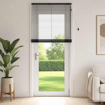 Venetian Blind Black 110 x 250 cm 35 mm Solid Paulownia Wood