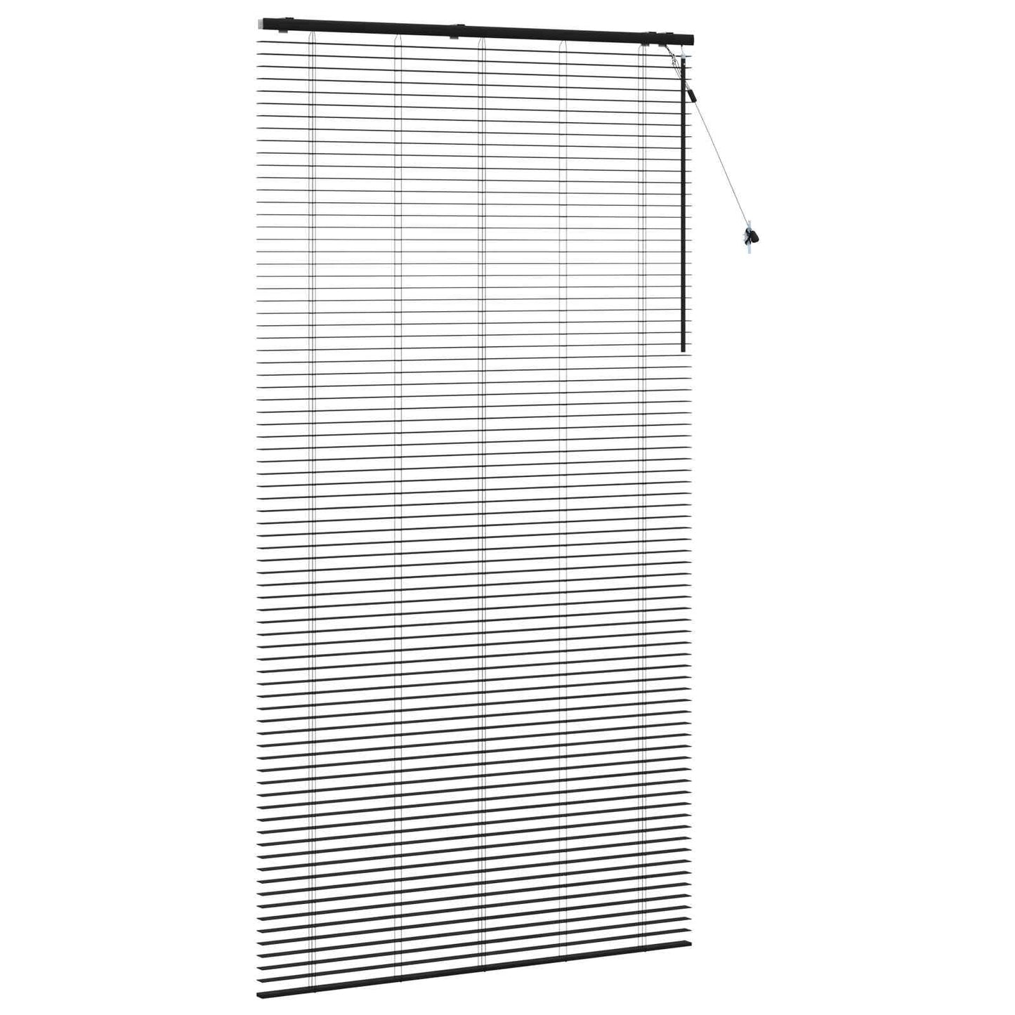 Venetian Blind Black 125 x 250 cm 35 mm Solid Paulownia Wood