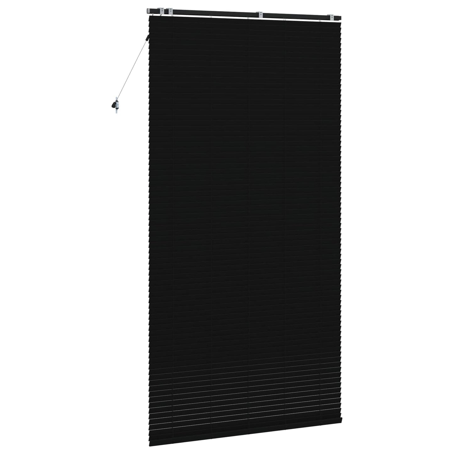 Venetian Blind Black 125 x 250 cm 35 mm Solid Paulownia Wood