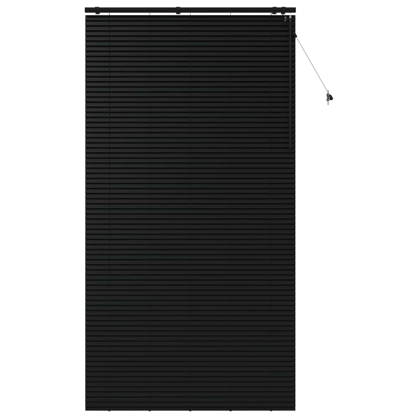 Venetian Blind Black 130 x 250 cm 35 mm Solid Paulownia Wood