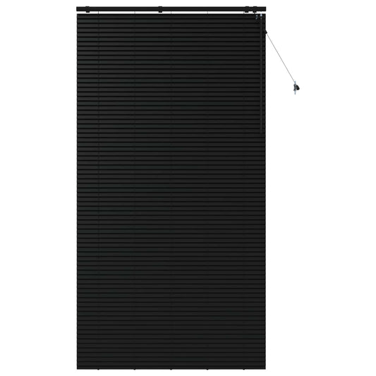 Venetian Blind Black 130 x 250 cm 35 mm Solid Paulownia Wood