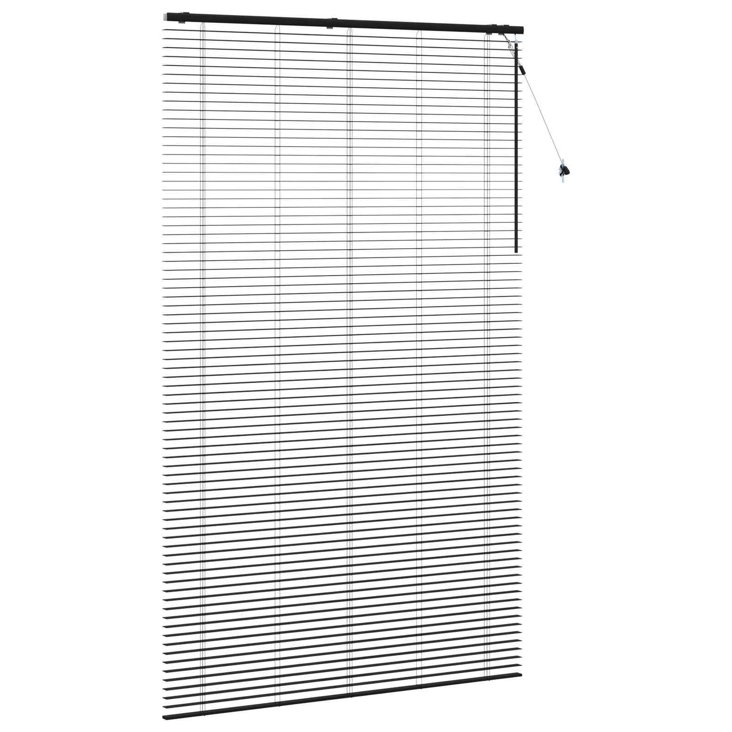 Venetian Blind Black 150 x 250 cm 35 mm Solid Paulownia Wood