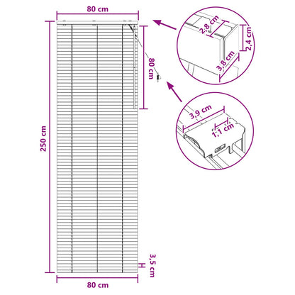 Venetian Blind Dark Brown 80 x 250 cm 35 mm