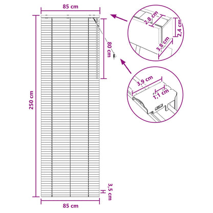 Venetian Blind Dark Brown 85 x 250 cm 35 mm