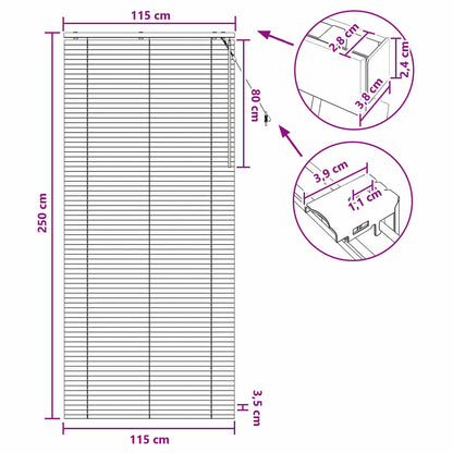 Venetian Blind Dark Brown 115 x 250 cm 35 mm