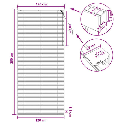 Venetian Blind Dark Brown 120 x 250 cm 35 mm