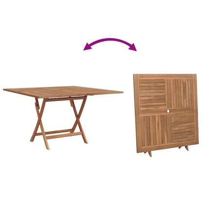 Garden Dining Set Folding Brown Soild Teak Wood
