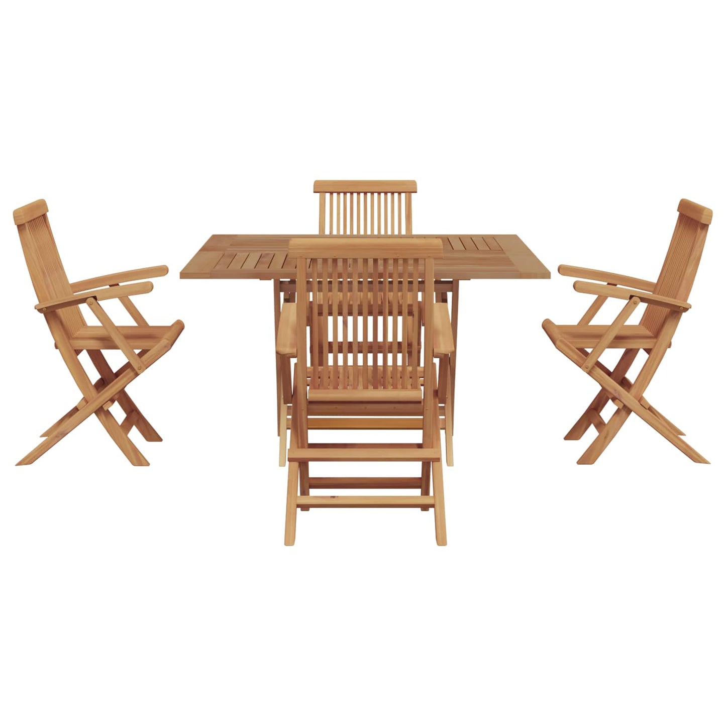 Garden Dining Set Folding Brown Soild Teak Wood