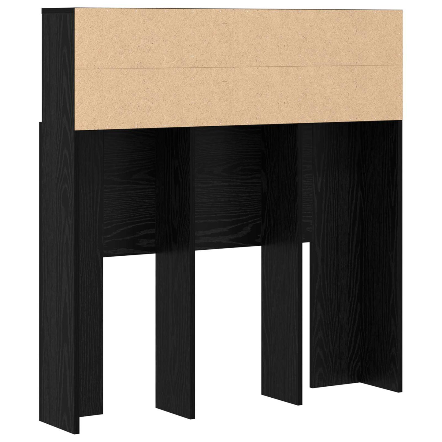 Headboard Cabinet Black Oak Engineered Wood