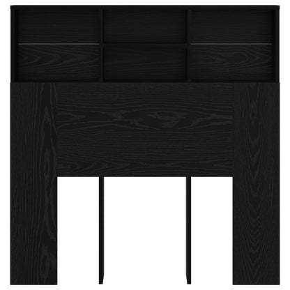 Headboard Cabinet Black Oak 100 x 19 x 103.5 cm Engineered Wood