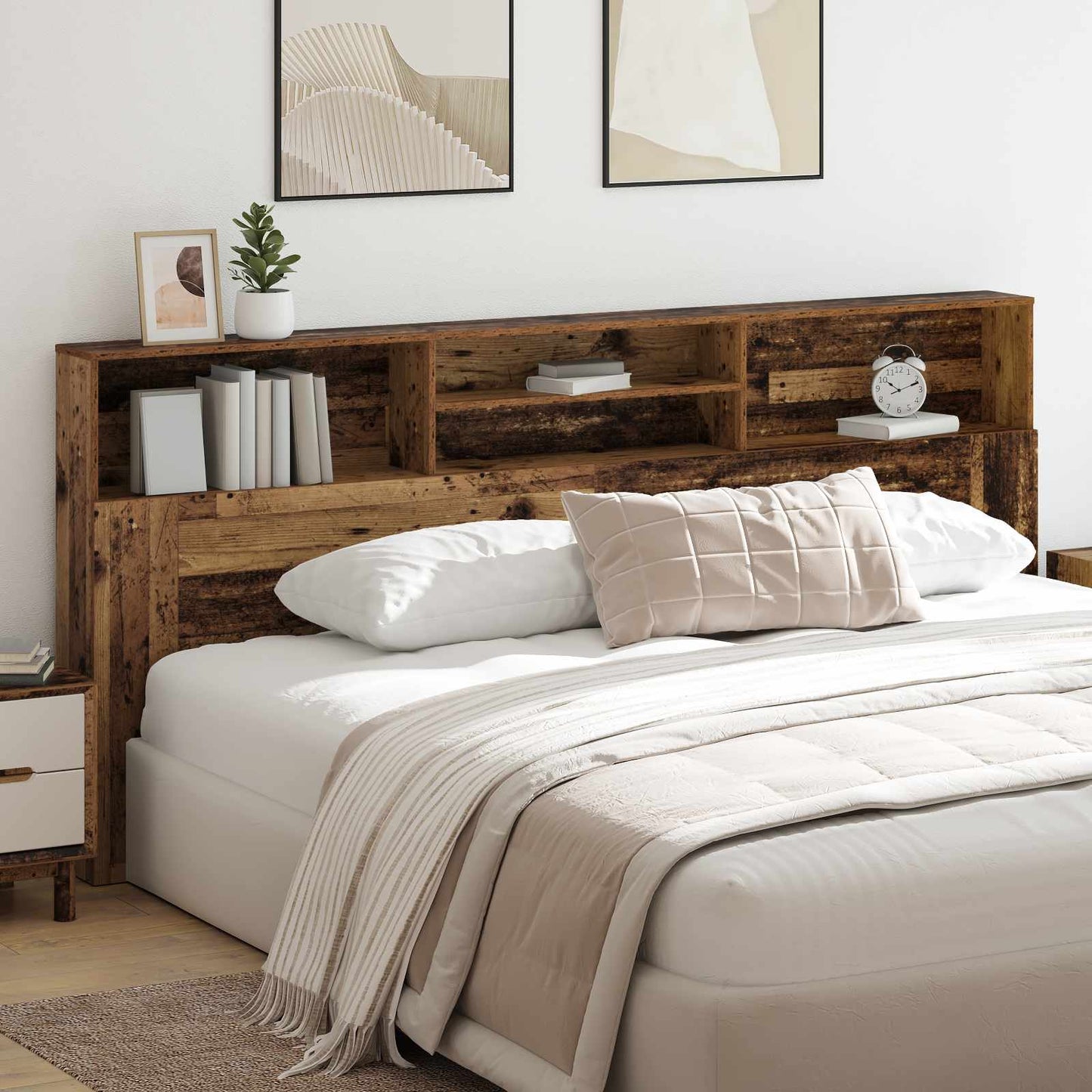 Headboard Cabinet Old Wood Engineered Wood
