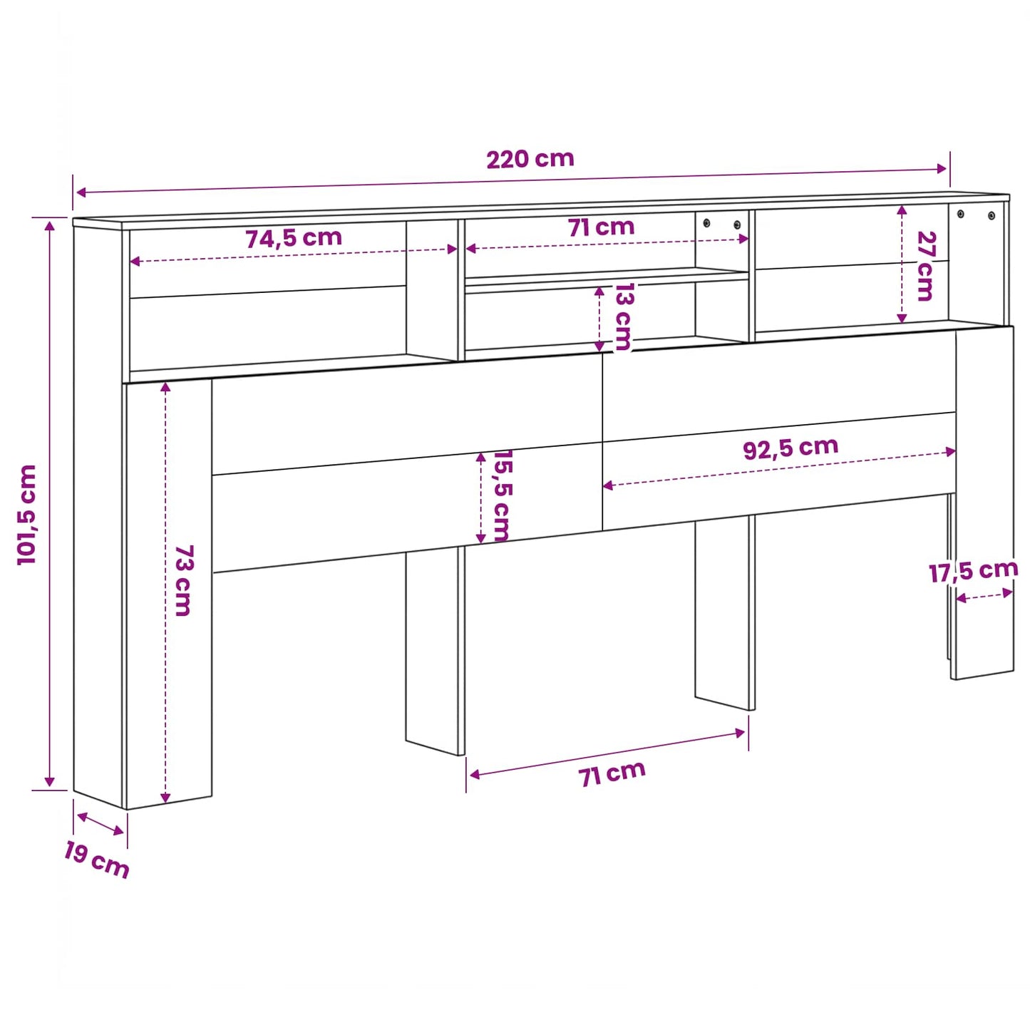Headboard Cabinet Old Wood Engineered Wood