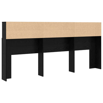 Headboard Cabinet Black Oak Engineered Wood