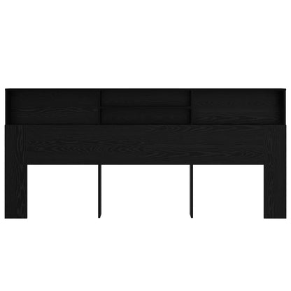 Headboard Cabinet Black Oak 220 x 19 x 101.5 cm Engineered Wood