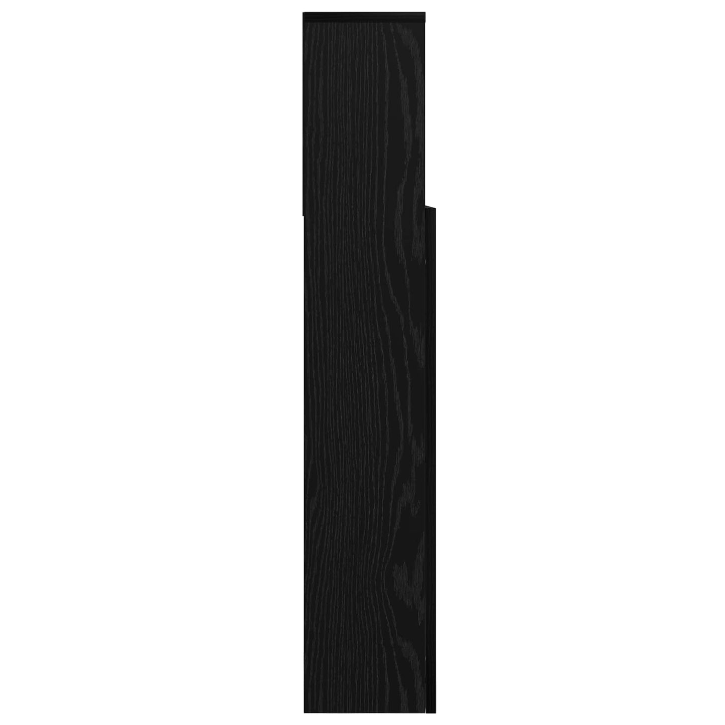 Headboard Cabinet Black Oak Engineered Wood