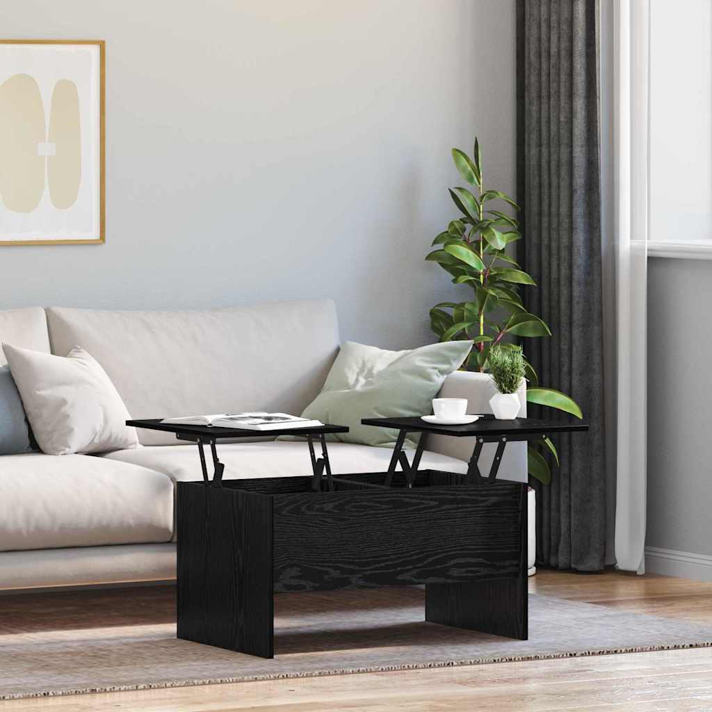 Coffee Table Black Oak 102 x 50.5 x 46.5 cm Engineered Wood