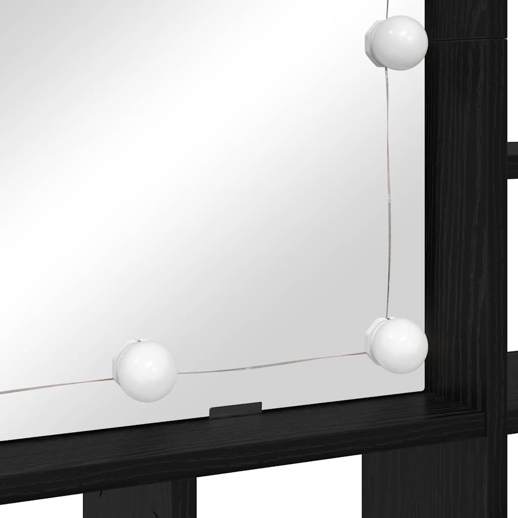 Mirror Cabinet Black Oak 91 x 15 x 76.5 cm Engineered Wood