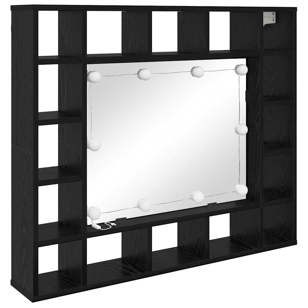 Mirror Cabinet Black Oak 91 x 15 x 76.5 cm Engineered Wood