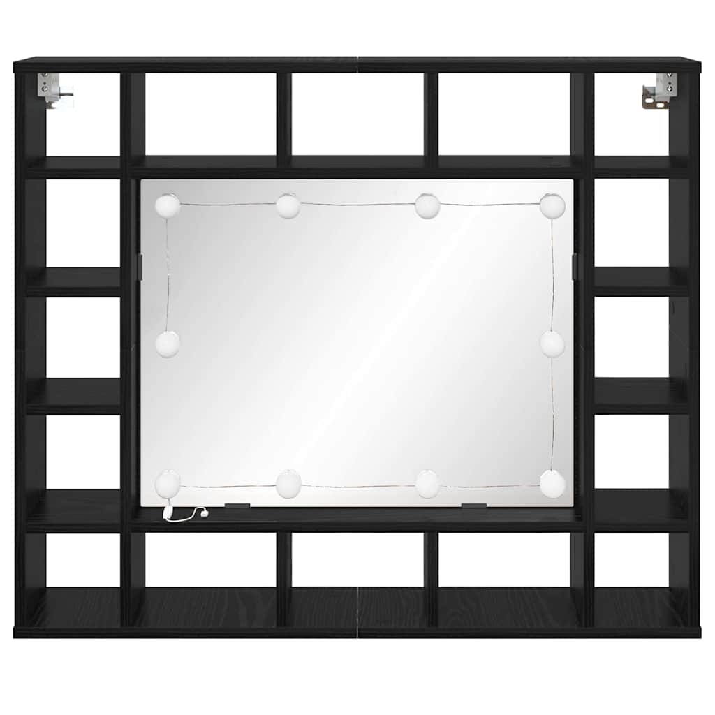 Mirror Cabinet Black Oak 91 x 15 x 76.5 cm Engineered Wood