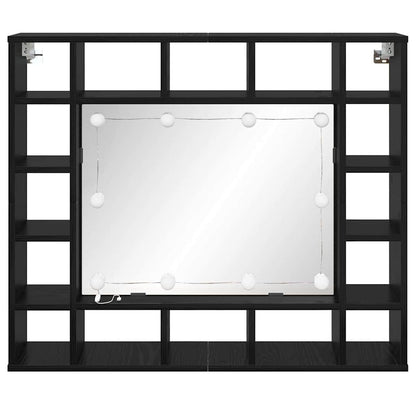 Mirror Cabinet Black Oak 91 x 15 x 76.5 cm Engineered Wood