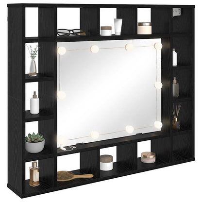 Mirror Cabinet Black Oak 91 x 15 x 76.5 cm Engineered Wood