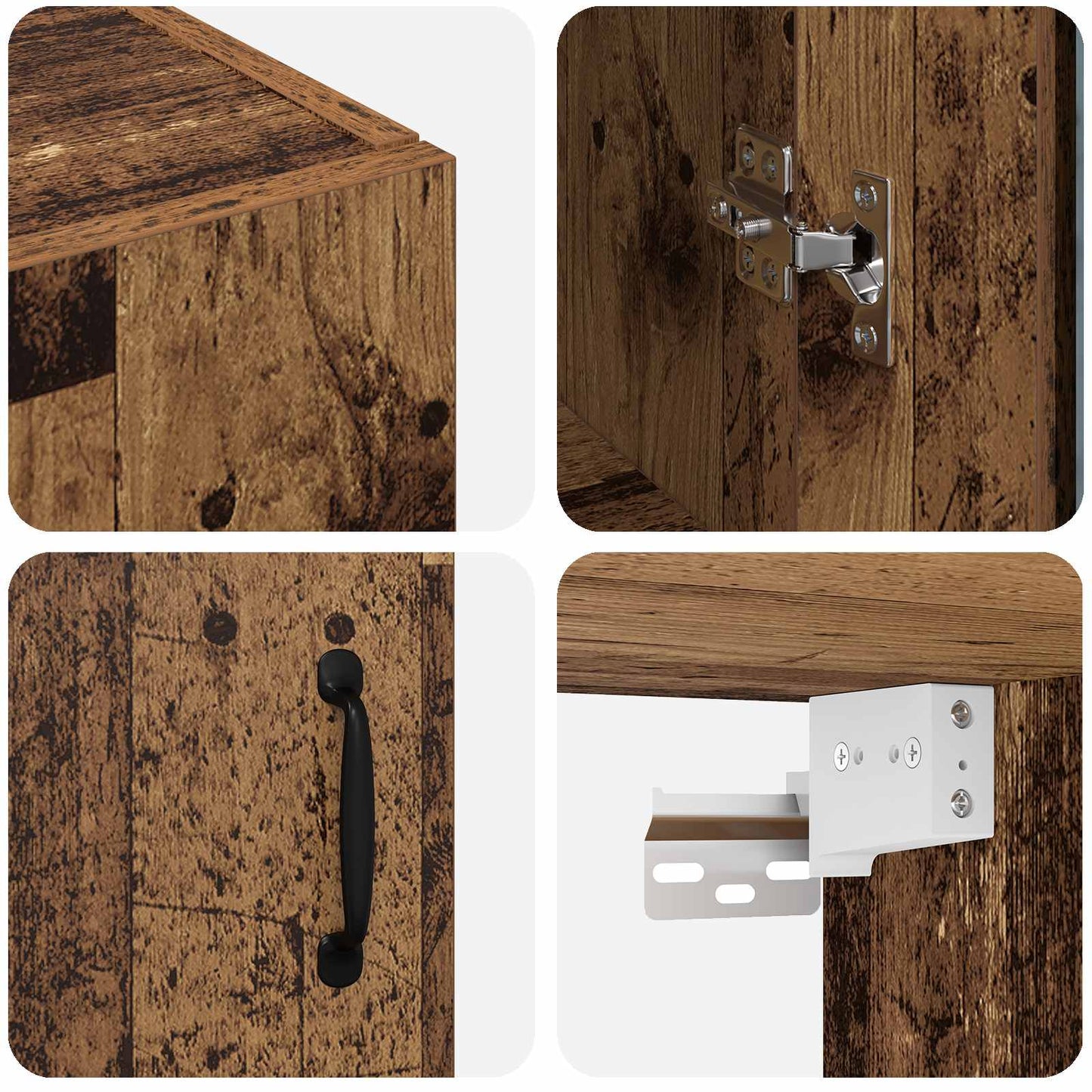 Storage Cabinet Wall-mounted Old Wood 69.5 x 34 x 90 cm