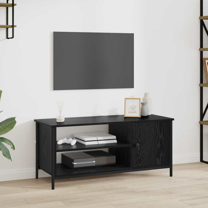 TV Cabinet Black Oak 100 x 40 x 45 cm Engineered Wood