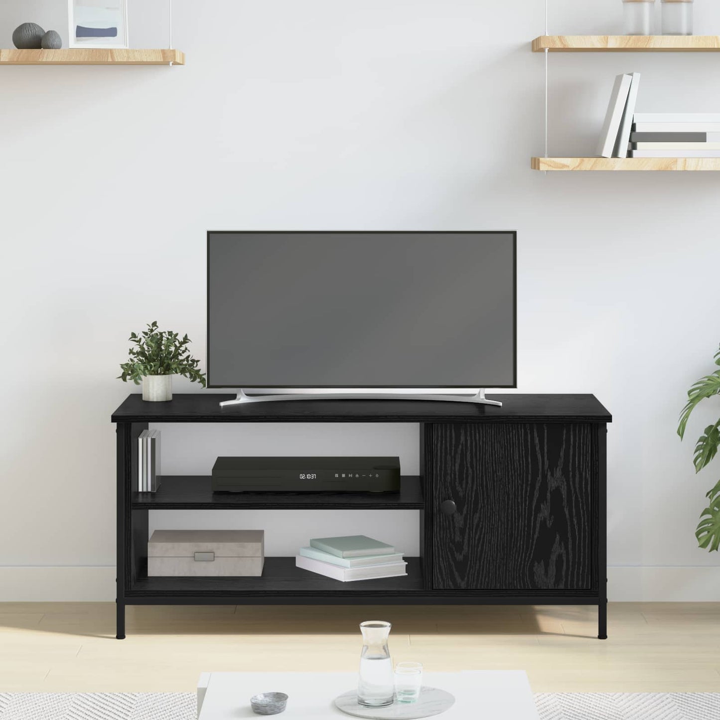 TV Cabinet Black Oak 100 x 40 x 45 cm Engineered Wood