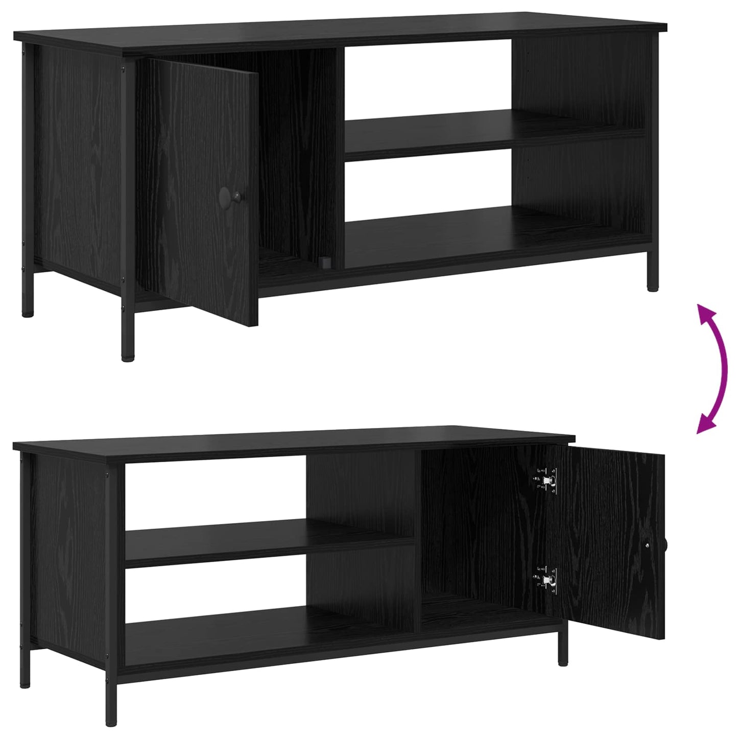 TV Cabinet Black Oak 100 x 40 x 45 cm Engineered Wood