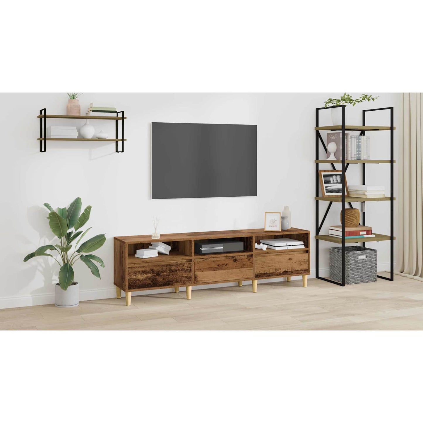 TV Cabinet Old Wood 150 x 30 x 45 cm Engineered Wood