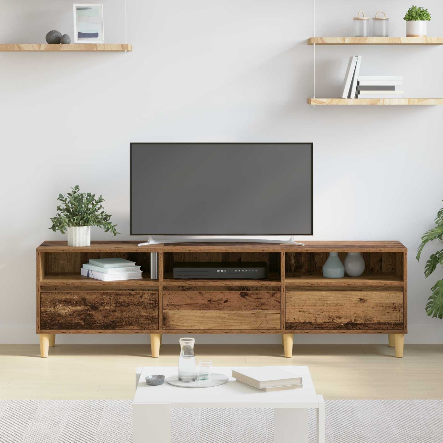 TV Cabinet Old Wood 150 x 30 x 45 cm Engineered Wood